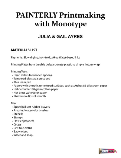 Gail and Julia Ayres: Painterly Printmaking with Monotype