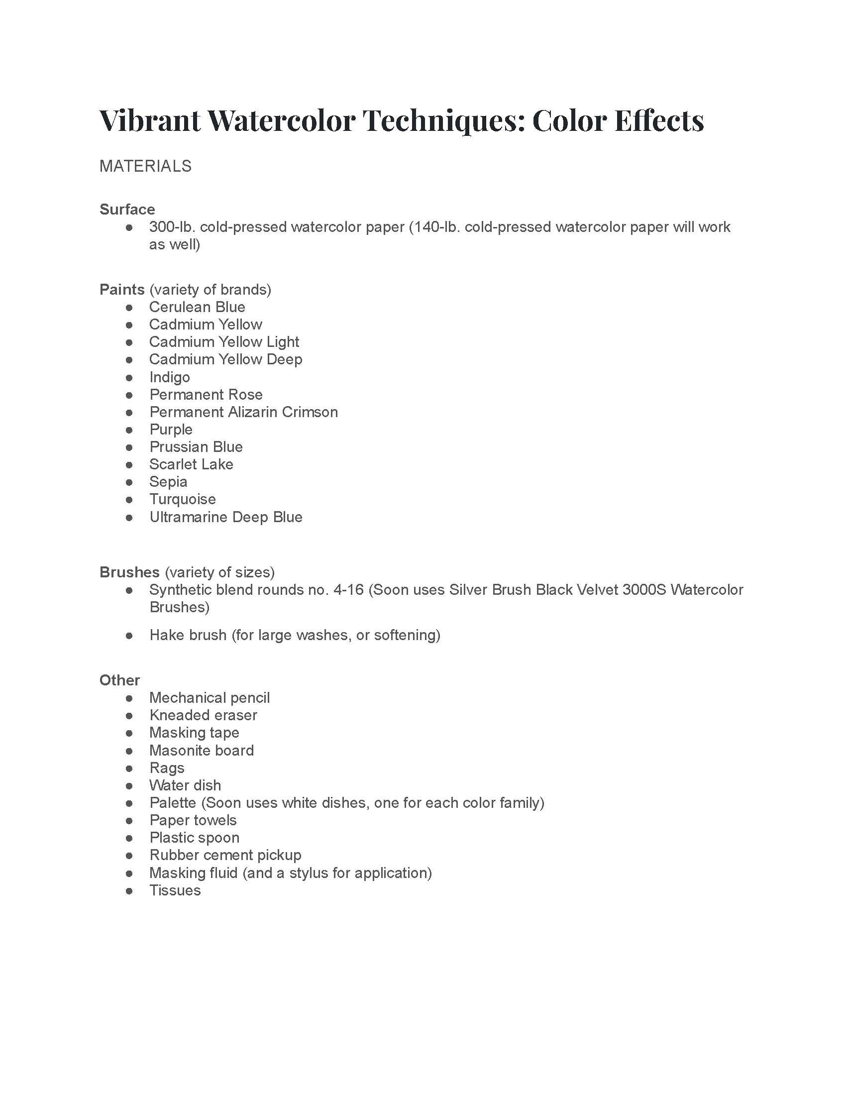 Soon Y. Warren: Vibrant Watercolor Techniques - Color Effects