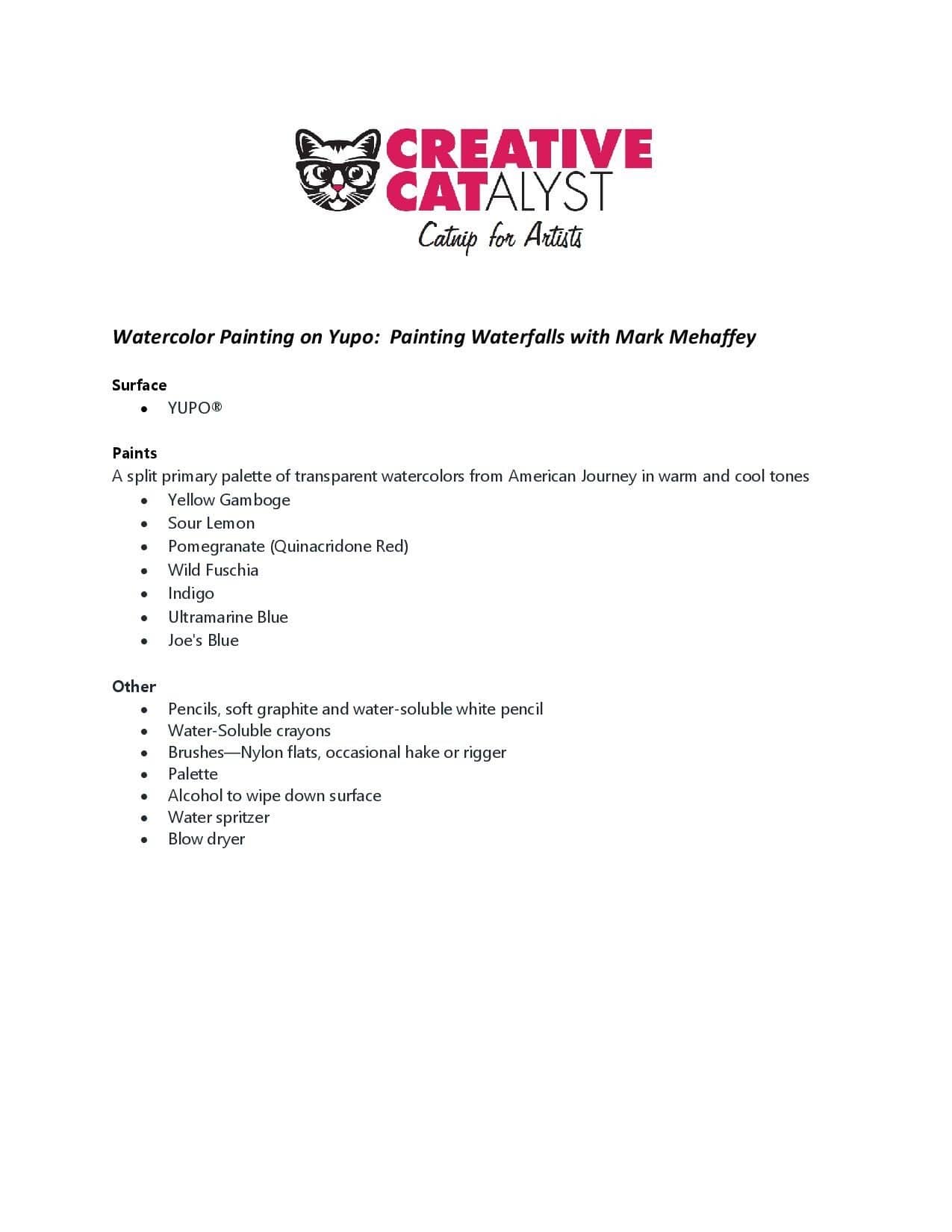 Mark Mehaffey: Watercolor Painting on Yupo - Painting Waterfalls